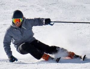 man skiing