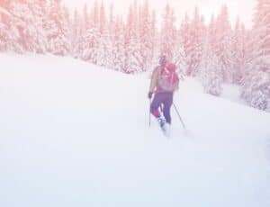 Man skiing